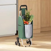 vidaXL Καρότσι Αγορών Πράσινο 39.5 x 33 x 93 εκ Ύφασμα Oxford
