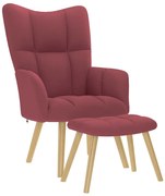 vidaXL Πολυθρόνα Relax Μπορντό Υφασμάτινη με Υποπόδιο