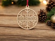 Intra απο ξύλο plywood 3mm-4mm πάχος – Εξατομικευμένη μπάλα νιφάδας χιονιού 15x15 cm INTRAVECTRY-MY552709