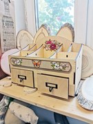 Intra απο ξύλο plywood 3mm-4mm πάχος - Cosmetics Jewelry Organizer Κουτί αποθήκευσης με συρτάρια 6mm Δίασταση 30x30 cm Intraeaxys-eoxl5kqo