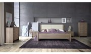 Savvidis Furniture  Σετ Κρεβατοκάμαρας 6τμχ (κρεβάτι για στρώμα 150x200 ,2 κομοδίνα,τουαλέτα,κολώνα και καθρέφτης) N45Δ Μόκα Μελαμίνη / Τεχνόδερμα BEST-8080324