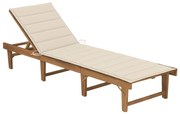 vidaXL Ξαπλώστρα Πτυσσόμενη από Μασίφ Ξύλο Ακακίας με Μαξιλάρι