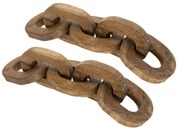 Artekko Woody Διακοσμητική Αλυσίδα από Ξύλο Teak Φυσική Απόχρωση (20x20x25)cm Σετ/2 Artekko 78343