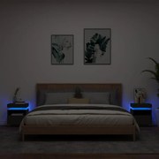 vidaXL Κομοδίνα με Φώτα LED 2 τεμ. Μαύρα 40x39x48,5 εκ.