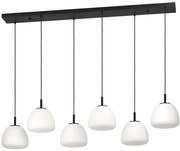 Φωτιστικό Οροφής - Ράγα Balmes 390203 144,5x22x150cm 6xE27 40W Black-White Eglo Ατσάλι,Οπαλίνα