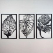 Διακοσμητικό Τοίχου Autumn (Σετ 3Τμχ) 507ATP1110 45x70cm Black Wallity Steel
