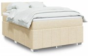 ΚΡΕΒΑΤΙ BOXSPRING ΜΕ ΣΤΡΩΜΑ ΚΡΕΜ 140X200 ΕΚ. ΥΦΑΣΜΑΤΙΝΟ 3289389