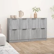 vidaXL Ντουλάπι 2 τεμ. Γκρι Sonoma 60x30x70 εκ. από Επεξεργασμένο Ξύλο