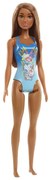 Κούκλα Barbie Doll Beach - Dark Skin Doll with Flowers Blue Swimsuit HDC51 Multi Mattel