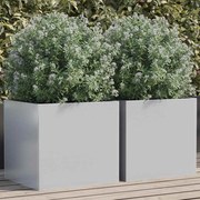 vidaXL Ζαρντινιέρες 2 τεμ. Ασημί 42 x 40 x 39 εκ. Γαλβανισμένο Χάλυβα