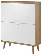 Lh-homefurniture Μπουφές 24101-PR Λευκό+Riviera 107x134x40cm 24101-PR