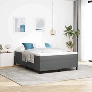 vidaXL Κρεβάτι Box Spring με Στρώμα σε Ανοιχτό Γκρι, 160 x 200 εκ., από βελούδο.