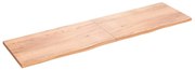 vidaXL Ράφι Τοίχου Ανοιχτό Καφέ 220x60x4 εκ. Επεξεργ. Μασίφ Ξύλο Δρυός