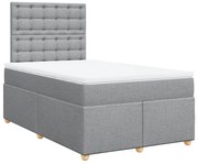 vidaXL Κρεβάτι Boxspring με Στρώμα Ανοιχτό Γκρι 120x190 εκ. Υφασμάτινο