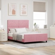 vidaXL Σκελετός Κρεβατιού με κεφαλάρι Ροζ 160 x 200 cm Βελούδο