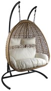 Κούνια Πολυθρόνα ABRONIUS Φυσικό Μέταλλο/Rattan 130x68x195cm - 14510014