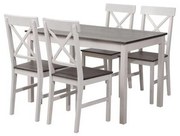 Σετ Τραπεζαρίας Daily 5Τμχ  White/Dark Oak Ε783,1S 118x74x73 Four Seater