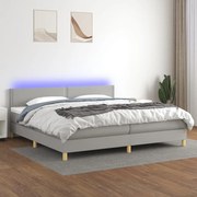 ΚΡΕΒΑΤΙ BOXSPRING ΜΕ ΣΤΡΩΜΑ &amp; LED ΑΝ.ΓΚΡΙ 200X200ΕΚ. ΥΦΑΣΜΑΤΙΝΟ 3133661