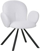Πολυθρόνα Garzele Μπουκλέ 029-000247 68x66x82,5cm White Μέταλλο,Ύφασμα