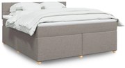 vidaXL Κρεβάτι Boxspring με Στρώμα Taupe 180x200 εκ. Υφασμάτινο