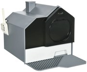 PawHut Άμμος γάτας σε χαριτωμένο σχεδιασμό, 1 σουρωτήρι, 1 φτυάρι απορριμμάτων, αποσπώμενο δάπεδο, γκρι