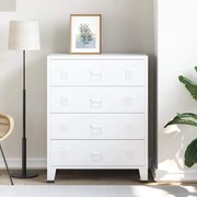 vidaXL Συρταριέρα Βιομηχανική Λευκή 78 x 40 x 93 εκ. Μεταλλική