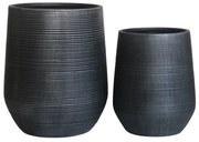 FLOWER POT-17 Set 2 τεμαχίων, Cement Απόχρωση Anthracite Φ45x50cm - Φ53x63cm