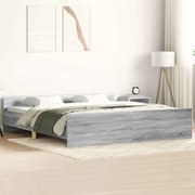 vidaXL Πλαίσιο Κρεβατιού με Κεφαλάρι/Ποδαρικό Γκρι Sonoma 200x200 εκ.