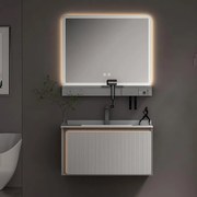 Σετ Επίπλου Mπάνιου GREYS 80 Plywood Light Grey 80x50x135 εκ.