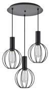 SE21-BL-4-3BL-GR2 ADEPT TUBE Black Pendant Black Metal Grid+