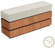 Συρταριέρα Sonlen μελαμίνη και mdf σε καρυδί-μπεζ απόχρωση 120x40x72εκ 120x40x72 εκ.