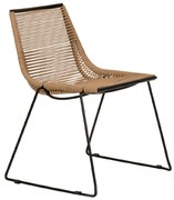 ΚΑΡΕΚΛΑ ΚΗΠΟΥ ARTELIBRE DERNA ΦΥΣΙΚΟ/ΜΑΥΡΟ ΜΕΤΑΛΛΟ/RATTAN 57X59X80CM