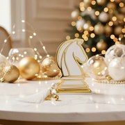 Επιτραπέζιο γούρι άλογο σκακιού χρυσό