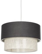 SISSIE 203-0140 Μοντέρνο Κρεμαστό Φωτιστικό Καπέλο Μονόφωτο 1 x E27 IP20 Γκρι &amp; Λευκό Ύφασμα -Μ30 x Π30 x Υ93cm Globostar 203-0140 Λευκό
