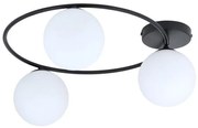 Φωτιστικό Οροφής 3xE14 Ατσάλι-Γυαλί Μαύρο SOPRA Made in Poland Emibig-1257/3-Μαύρο-Λευκό 1257/3