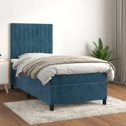 ΚΡΕΒΑΤΙ BOXSPRING ΜΕ ΣΤΡΩΜΑ ΣΚΟΥΡΟ ΜΠΛΕ 100X200 ΕΚ. ΒΕΛΟΥΔΙΝΟ 3143131