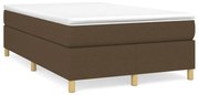 vidaXL Κρεβάτι Boxspring με Στρώμα Σκούρο Καφέ 120x190 εκ Υφασμάτινο