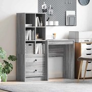vidaXL Γραφείο με αποθηκευτικό χώρο με συρτάρι 2 pcs Γκρι sonoma