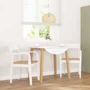 Καρέκλες τραπεζαρίας 2 τεμάχια Λευκό μασίφ ξύλο καουτσούκ