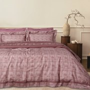 Σετ Παπλωματοθήκη Tencel-Βαμβακερή Υπέρδιπλη 220x240εκ. Executive 1687 Κρεμ-Ροζ Das Home