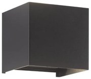 Απλίκα Φωτιστικό Τοίχου Wall LED 2x3W IP44 10x10 Fischer Honsel-30259-Μαύρο 30259