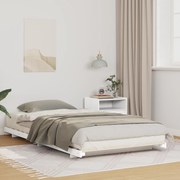vidaXL Κρεβάτι δαπέδου Λευκό 100 x 200 cm Μασίφ ξύλο πεύκου