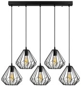 Φωτιστικό Οροφής - Ράγα Diamond 521SHN3395 93x117cm 5xE27 40W Black Opviq