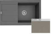 Pyramis Sparta Plus Lux 1B 1D industrial grey Ένθετος Νεροχύτης από Συνθετικό Γρανίτη 78x48cm