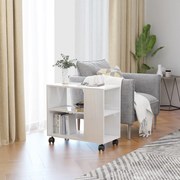 Τραπέζι Βοηθητικό Γυαλιστ.Λευκό 70x35x55 εκ. Επεξεργασμένο Ξύλο 802126