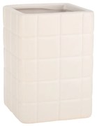 Ποτηράκι Μπάνιου Tiles Λευκό Κεραμικό 7.5x7.5x11cm Estia 02-27735