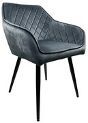 Καρέκλα Τραπεζαρίας ArteLibre FLORENCIA Γκρι/Μαύρο Βελούδο/Μέταλλο 56x60x81cm