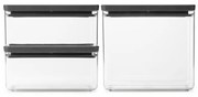 Κουτιά αποθήκευσης Brabantia Tasty+ Stackable 1008881, 2x1.5l+1x3.5l, BPA-free, Στεγανό κλείσιμο, Σκούρο γκρι