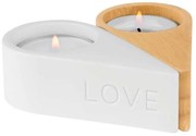 Βάση Ρεσώ Love &amp; Peace RD0017195 10,5x10,5x3cm Natural-White Raeder Ξύλο,Πορσελάνη