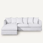 Γωνιακός καναπές από χοντρό λινό ύφασμα stonewashed, Neo Chiquito
